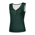 thumbnail image 4 of WAYUTE Women's Tank Tops V Neck Undershirt Sleeveless Button Down Casual Slim Fit Undershirt T Shirt Classic Outdoor Streetwear, 4 of 7