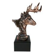 Wildlife 12 Point Whitetail Buck Deer Bust Trophy Figurine With Trophy Base