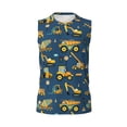 thumbnail image 6 of Lsque Modern Excavator Print Men's Cotton Blend Sleeveless Muscle Shirts (S-3XL)- Moisture Wicking, Odor Protection, UPF 30+,3X-Large, 6 of 8