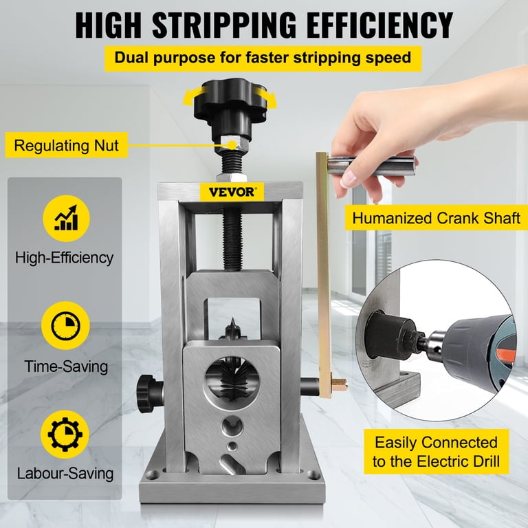 Manual & Drill Powered Wire Stripping Machine - 1-25mm Diameter Range, Aluminum Alloy, For Scrap Copper Recycling
