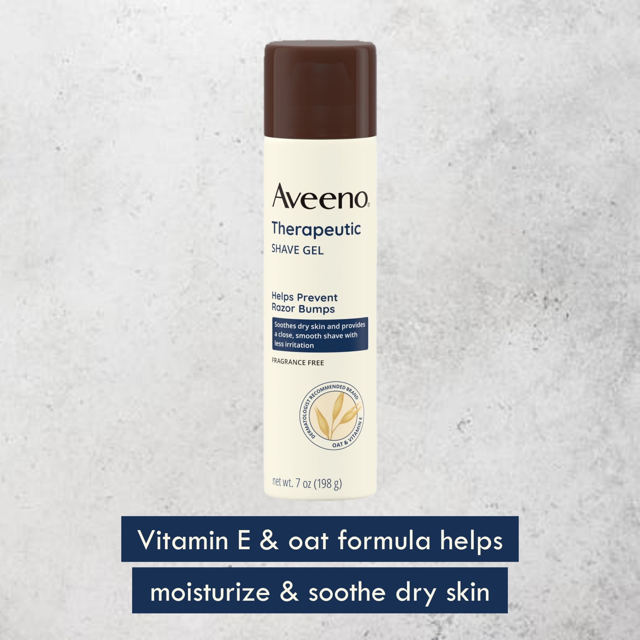 Aveeno Therapeutic Shave Gel for Dry Skin with Oat & Vitamin E, Shaving Cream for Men & Women, 7 oz