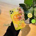 thumbnail image 4 of Gradient Smile Face Print Case Compatible avec iPhone 13pro max 6.7inch Mignon Dessin Animé Smiley Visage Jaune Sangle de Main Conception Douce TPU Étui de Protection avec Bracelet, 4 of 5