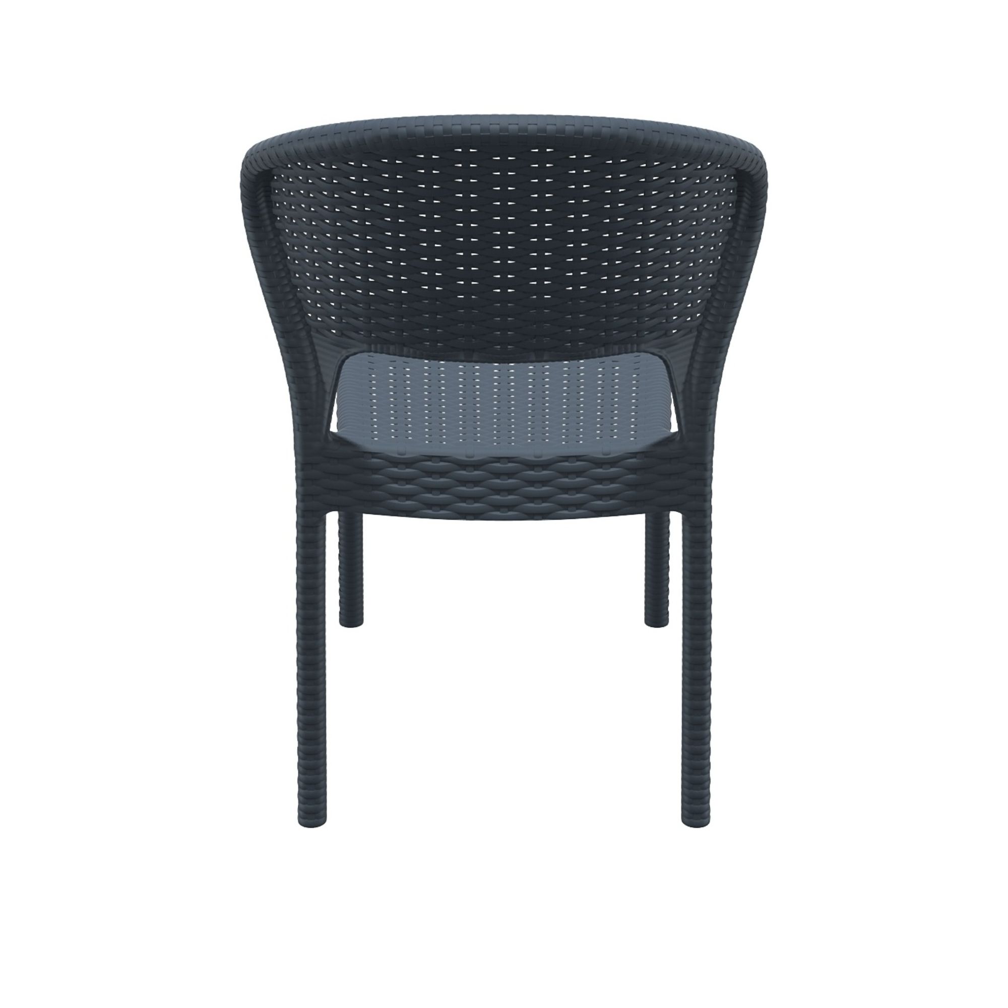 Compamia Dayton Resin Wickerlook Dining Chair 2 Pack Dark Gray - image 5 of 9
