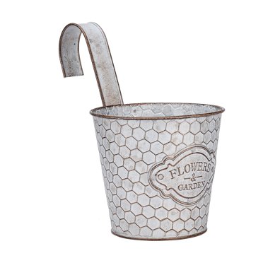 Vertical Ribbed Metal Wall Planter - While