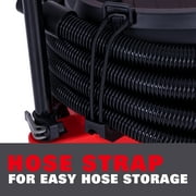 Ecomax 12 Gallon 6.5 HP OSHA-Compliant Wet/Dry Vacuum with Dual Self-Cleaning HEPA Filters, Airflow Alarm, and Accessories