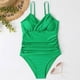 thumbnail image 4 of MKLEKYY Traje De Baño Mujer Natacion Women 1 Piece Webbingtank Suits Shirred Vintage Up Athletic Training Swimwear Bathing Sport Control Swimsuit Swimwear Padded Tummy Bikini Push Swimwears, 4 of 6