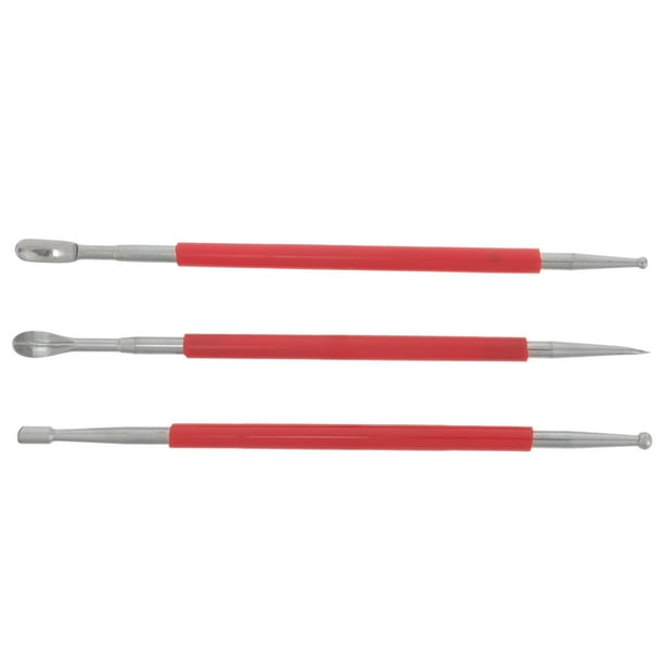 BRIGHTFUFU Herramientas de arcilla reutilizables, juego de herramientas de modelado y tallado profesional, Kit de herramientas para cerámica, 3 uds.