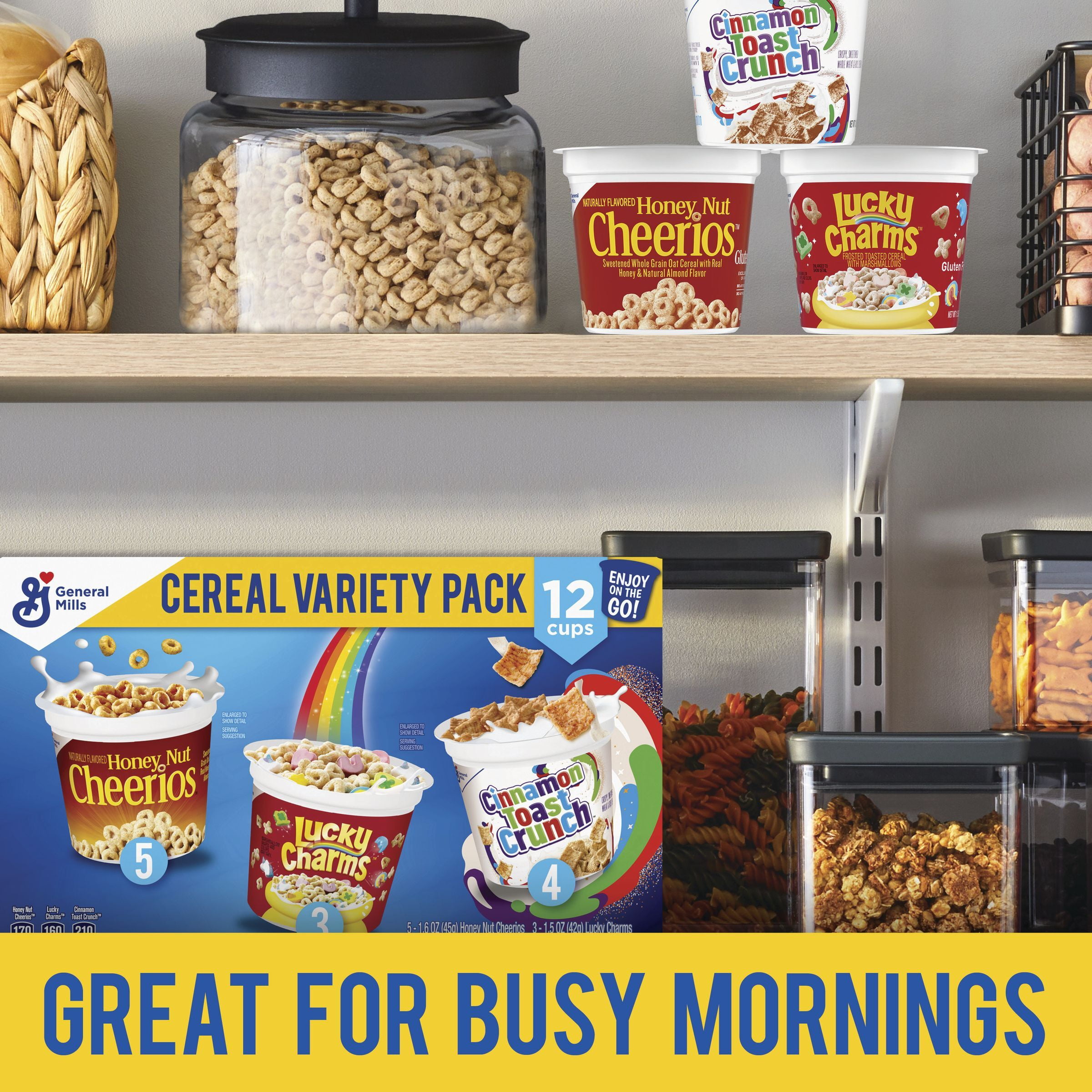 General Mills Cereal Cups Variety Pack, 19.7 oz (12 Cups)