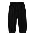 thumbnail image 4 of Niños pantalones niñas Color sólido suelto de ajuste casual deportivo cónico con bolsillos laterales cintura Niños niñas vestido pantalones, 4 of 8