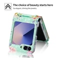 thumbnail image 3 of Allytechgroup Floral Series Galaxy Z Flip 5 Case Wallet - Fashionable Phone Case for Samsung Galaxy Z Flip 5 with Card Slots and Crossbody Shoulder Strap, Green, 3 of 12