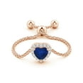 thumbnail image 2 of ANGARA Natural Heart-Shaped Sapphire Bolo Ring with Diamond Halo in 14K Rose Gold for Women (Size-4mm) | September Birthstone, Anniversary, Jewelry Gift for Women | Natural Blue Sapphire Ring, 2 of 8