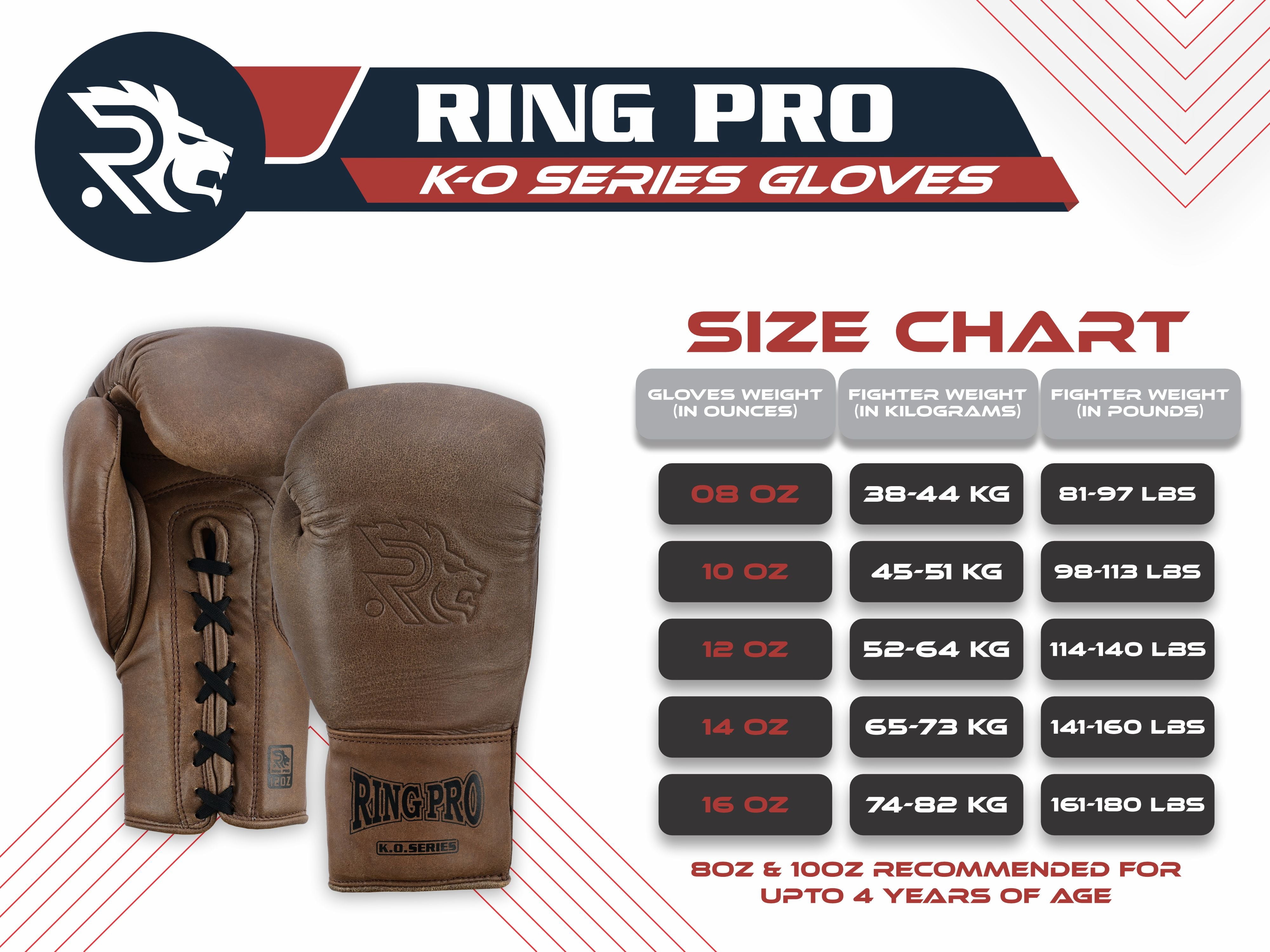 Ring Pro Sports K.O Series Boxing Glove Made of Distressed Leather for Boxing & MMA - Green 12 oz