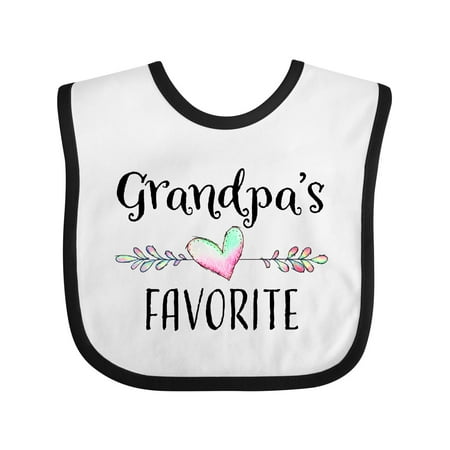 

Inktastic Grandpas Favorite- Heart Grandchild Gift Baby Boy or Baby Girl Bib
