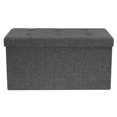 thumbnail image 5 of Faux Linen Storage Bench - Small, Gray, 5 of 5