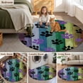 thumbnail image 6 of 8ft Washable Large Round Rug, Colorful Dog Non-Slip Circle Area Rug for Living Room Dining Room, Paw Prints on The Board Indoor Floor Mat for Home Decor, 6 of 9
