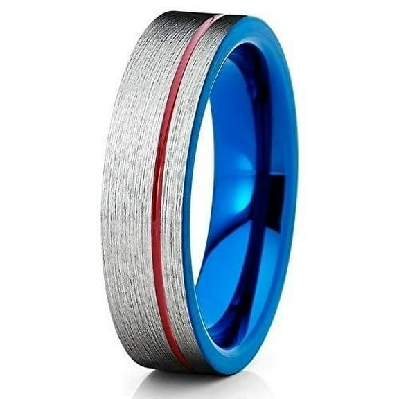 Silly Kings Blue Tungsten - Blue Tungsten Wedding Band - Wedding Ring - Grey - 6mm (8)