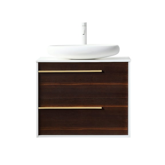 Goreme 30" Smoke Gray Oak Wall Mount Bathroom Vanity