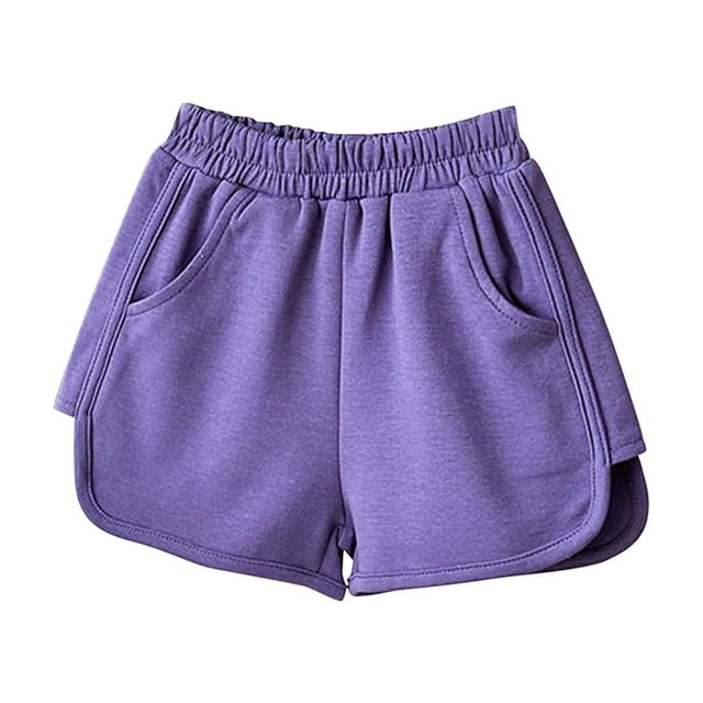 Odeerbi 1-9 Años Niñas Verano Dophin Pantalones Cortos Deporte Atlético Yoga Pantalones Cortos Casual Transpirable Color Sólido Lindo Ocio Pantalones Cortos