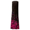 thumbnail image 4 of Mohiass 2024 Cotton Linen Sleeveless Plus Size Dresses for Women Tropical Casual Round Neck Sundress with Pockets Hot Pink 3XL, 4 of 5