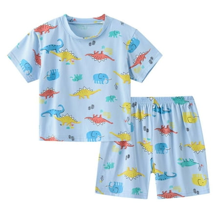 

Simplmasygenix Children s Day Gift Toddler Sets Toddler Kids Girls Boys Print Short Sleeve T-Shirt Shorts Cotton Pajamas Outfits Set