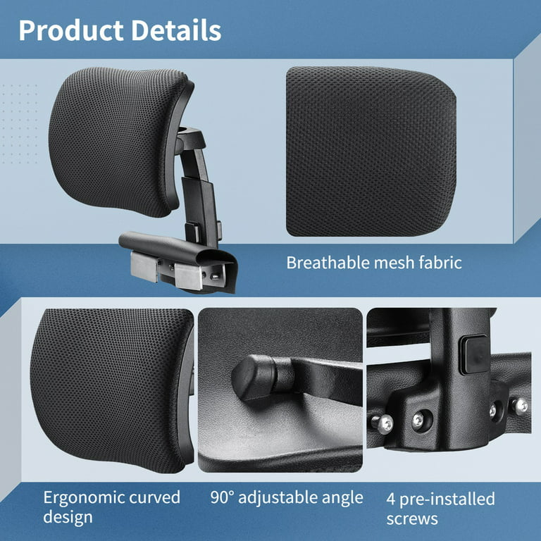 Office Chair Headrest Universal Easy to Install Adjustable Neck Support  Cushion