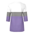 thumbnail image 3 of Khunlpohl Spring Top Womens 3/4 Sleeve Sweatshirts Half Zip Pullover Tops Color Block Sweatshirt Summer Clothes, 3 of 5