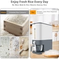 thumbnail image 3 of Stockage de Grains Intelligent, Grand Distributeur de Riz Assure la Fraîcheur dans Votre Cuisine, Conteneur de Céréales Ménager Étanche à l'Humidité pour grand Application, Distributeur Automatique avec Ligne d'Échelle Transparente, Gris (Sans BPA), 3 of 7