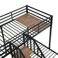 thumbnail image 6 of DreamBuck Metal Triple Bunk Bed with Storage Shelves Staircase, Twin over Twin over Twin Bunk Bed, Heavy Duty Bunk Bed for Teens, Adults, Space Saving Bunk Bed for Bedroom, Dorm, No Box Spring Needed, 6 of 7