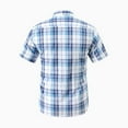 thumbnail image 3 of BUIgtTklOP Men's Casual Stylish Short Sleeve Button-Up Plaid Pearl Snap Shirts Cotton Shirt Summer Vintage Men Lightweight Shirts, 3 of 3