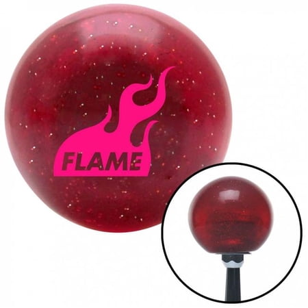 American Shifter 50565 Pink Flame Icon Red Metal Flake Shift Knob with M16 x 1.5 Insert Shifter Auto Brody