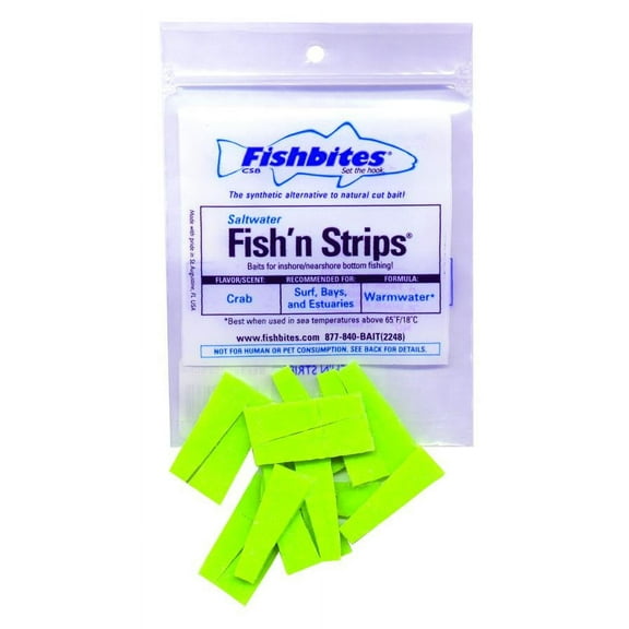 Fishbites 0036 Fish 'n' Strips Crab Longer Lasting Bait Strips 1 1/2"
