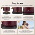 thumbnail image 5 of Smart Self Heating Coffee Mug,14oz Temperature Control Coffee Mug,Hot up to 150°F,Rechargeable Heated Coffee Mug,Up to 6H Battery Life,Coffee Cup Warmer,Great Gift for Coffee Lovers,Dad,Mom (Claret), 5 of 16