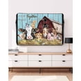 thumbnail image 3 of Outdoor TV Cover 60 to 65 Inch Weatherproof, Farmhouse Waterproof TV Screen Protector for Outside Decor with Zipper and Pocket 58"L x 37"H , Barn Horse Sheep Cat Pig Animal Blue Brown, 3 of 7