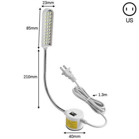 

30 LEDs Sewing Machine Light Gooseneck Work Light with Magnetic Mounting Base for Home or Sewing Machine (US Plat Plug)
