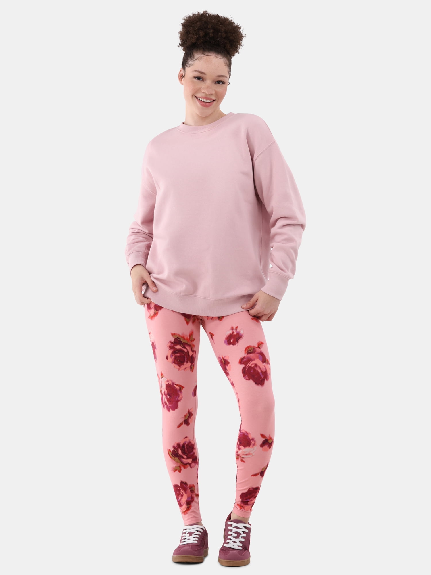 No Boundaries Fleece Oversized Sweatshirt with Long Sleeves, Women’s