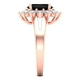 thumbnail image 3 of 2.72 ct Oval Cut Natural Onyx with Simulated Diamond Halo Accents 18K Rose Gold Womens Engagement Ring, 3 of 5