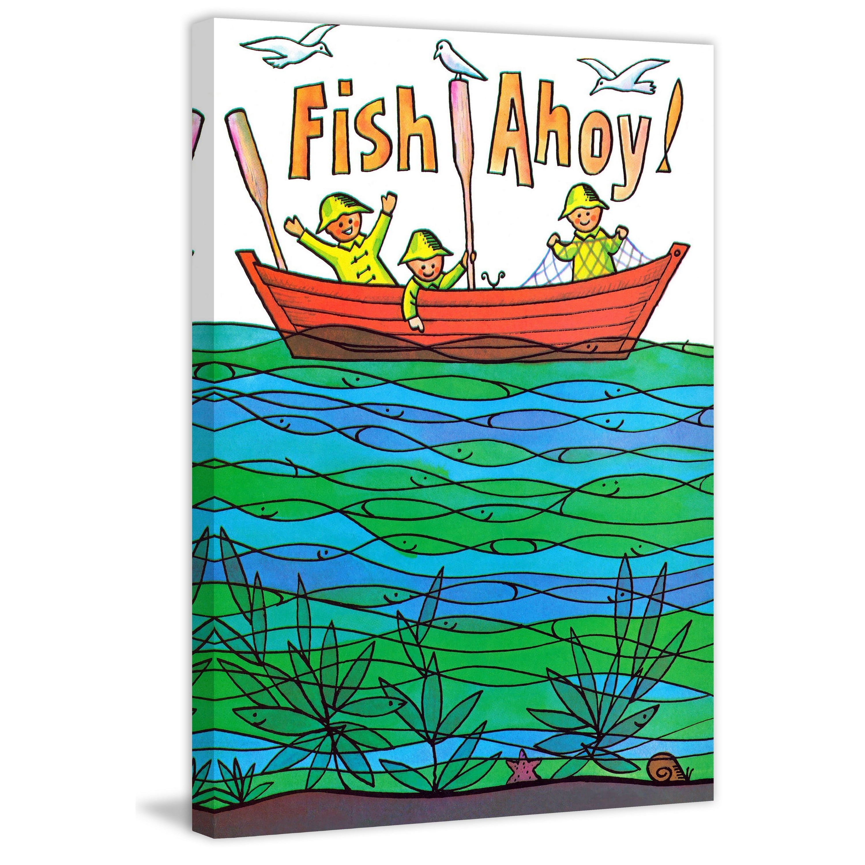 Marmont Hill "Fish Ahoy!" Painting Print on Wrapped Canvas