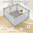 thumbnail image 2 of OLAKIDS Foldable Baby Playpen with Mat, 50” x 50” Large Baby Play Yard for Infant with 50 Ocean Balls, 4 Handlers, Carry Bag, Indoor Outdoor Fence Toddler Activity Center, 2 of 9