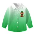 thumbnail image 4 of RXMEKW Chemise à Manches Longues Imprimée de la Saint-Patrick pour Garçons avec Col Rabattu, 95 % Coton 5 % Élasthanne, Vert, 4 of 7