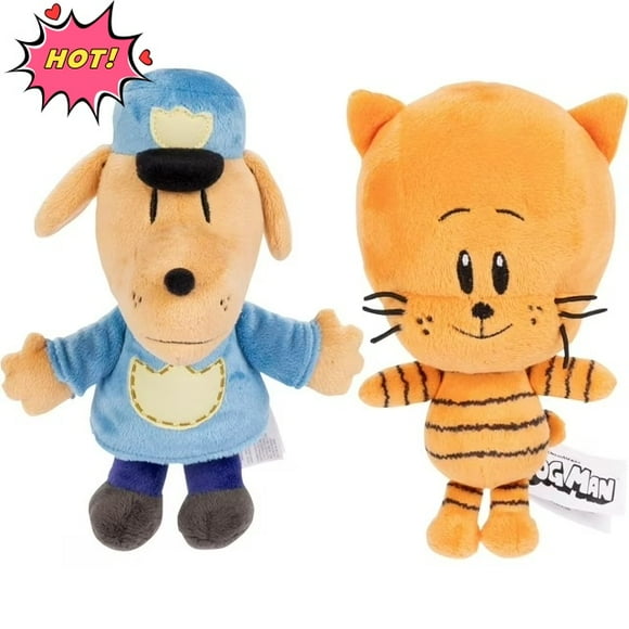 Dog Man Plush - 2 Pack Dog Man and Lil Petey Plush, Collect All Dogman Plush for Kids Ages 4 Years and Up