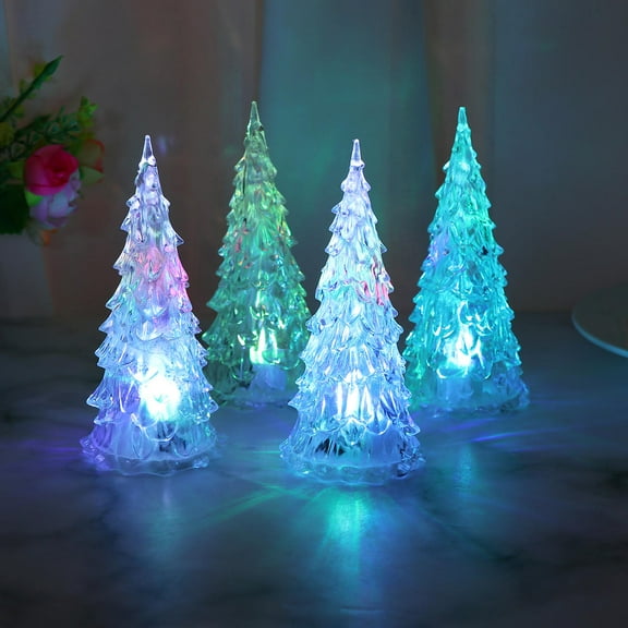 RENACLIPY Christmas Tree LED Night Lights 4Pcs Indoor Decorative String Lights for Holiday Home Party