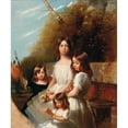 thumbnail image 2 of Henry Barraud 12x14 Gold Ornate Wood Frame and Double Matted Museum Art Print Titled - Group Portrait of Four Children in a Landscape, 2 of 4