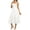 B-White, variant on Women's Plus-Size Casual Dress Short-Sleeved Mid-Length Pleated High-Waisted Solid Color Dress Brown