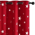 Deconovo Foil Print Star Blackout Curtains Grommet Room Darkening