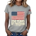 thumbnail image 2 of NMMUED Patriotic 250 Years of Freedom 4th of July Shirts Women Usa Flag Printed Graphic Tee Independence Day Comfortable Summer Casual T-shirt Gray 3XL, 2 of 6
