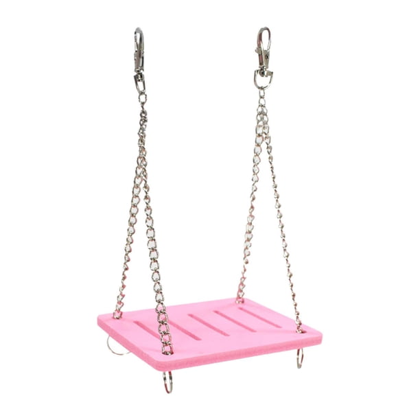 Accesorios colgantes para mascotas de hámster Decoración estable Hamaca Hamaca Ejercicio Molar Molar Postón colgante para pinzones Páreos para pájaros Rosa