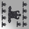 thumbnail image 2 of Renovators Supply Cabinet Door Hinge w/Hardware 4.5" Black Wrought Iron Rust Resistant Flush Mount Hinge for Cabinets Pack of 10, 2 of 4