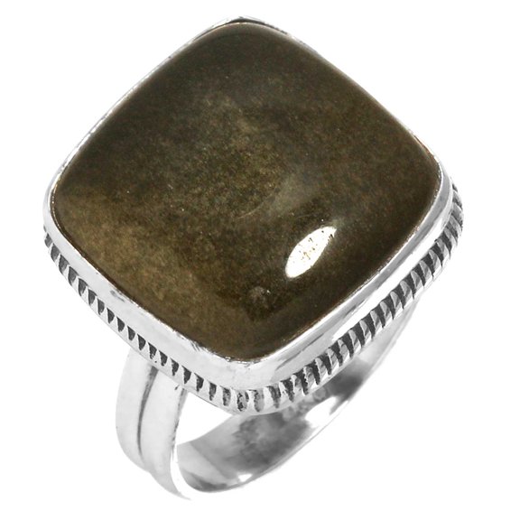 Black Sunstone Ring 925 Sterling Silver Women Jewelry