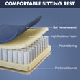 thumbnail image 5 of Huracan Velvet Gaming Chair with Footrest, Adjustable Lumbar Support & Headrest, Ergonomic Reclining Desk Chair for Adults,Blue, 5 of 9
