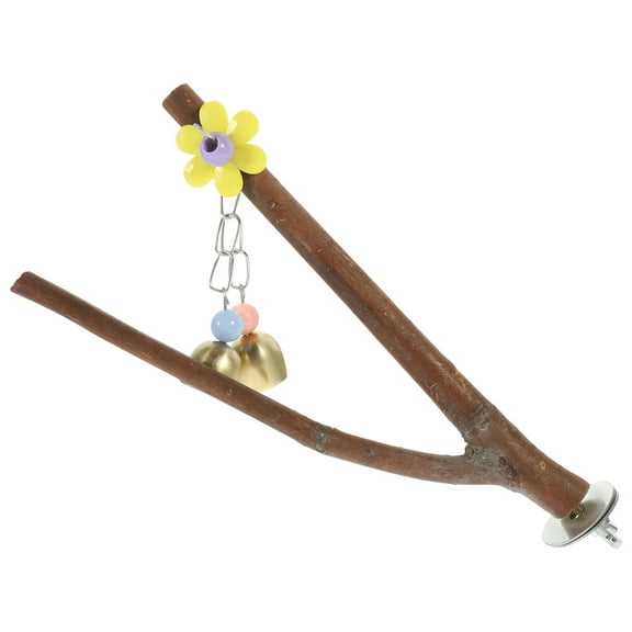 Masteelf Black Wooden Bird Perch Stand for Parrots Safe and Durable Decorative Use 7 inch